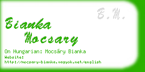 bianka mocsary business card