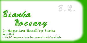 bianka mocsary business card